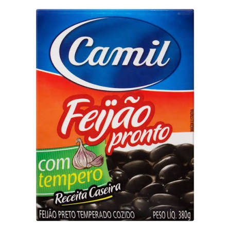 Camil Feijao Preto Pronto com Tempero 380g