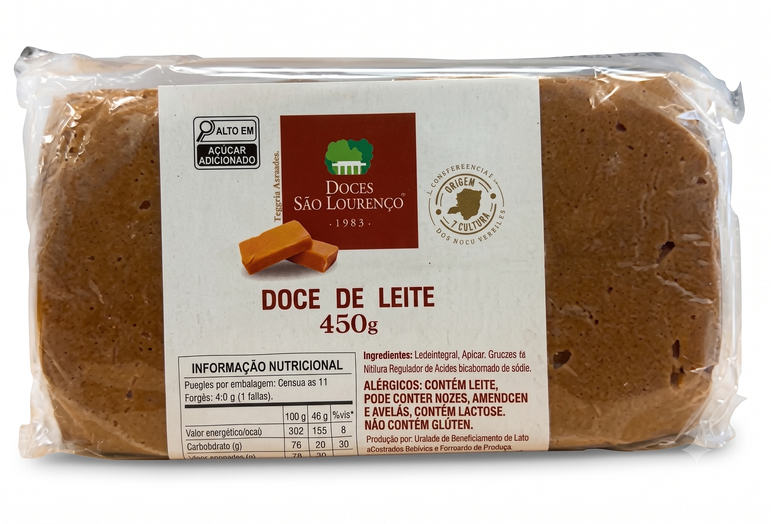 São Lourenço - Doce De Leite Tablete 450g